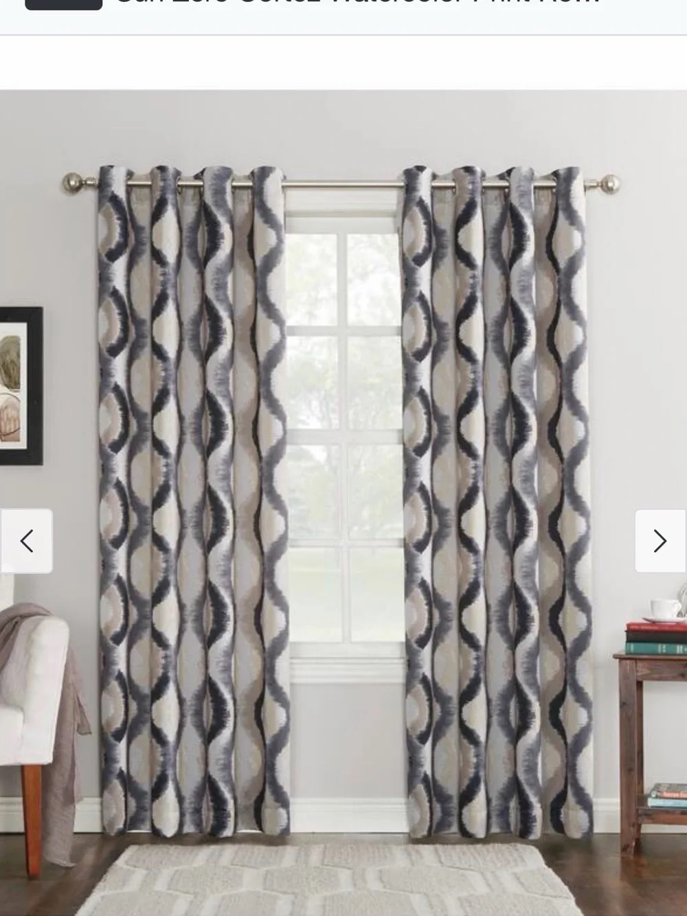 Set of 3 SUNZERO indoor lined wide curtain panels - 54x84